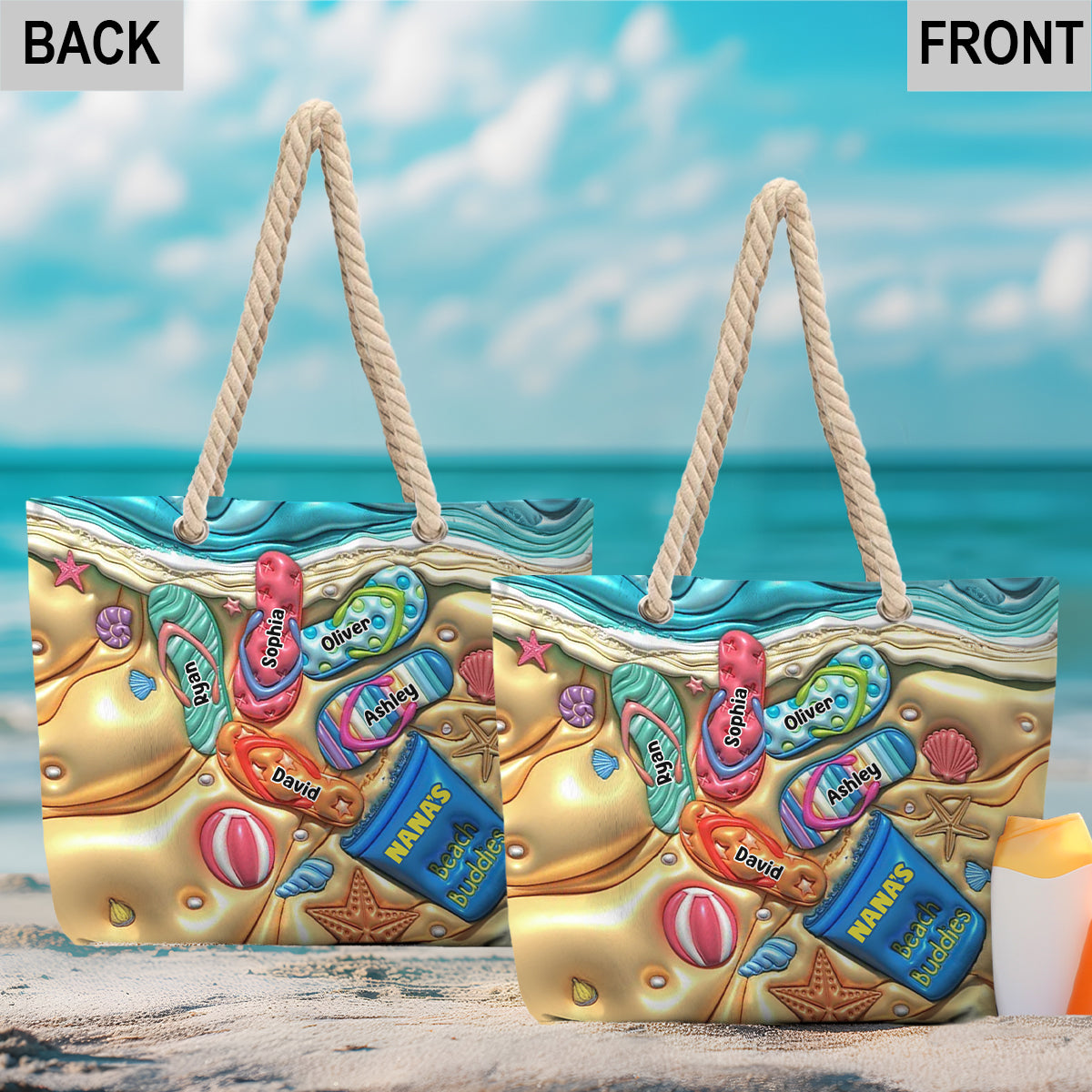 Nana's Beach Buddies – Personalisierte Strandtasche für Oma