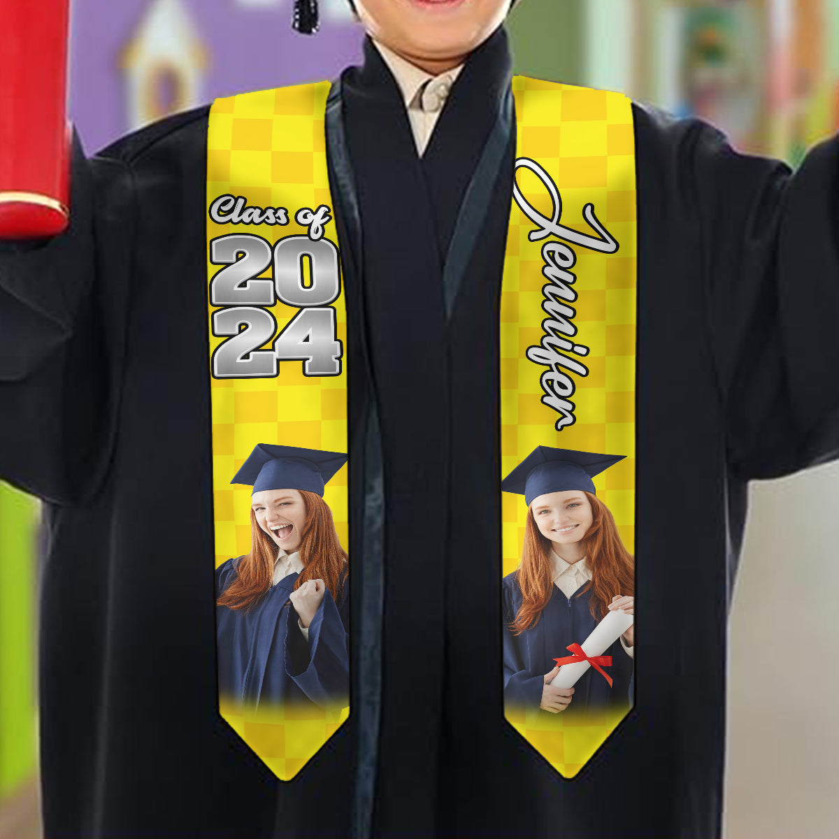 Photo Custom Graduation Stole Sash - Personalized Graduation Graduation Stole