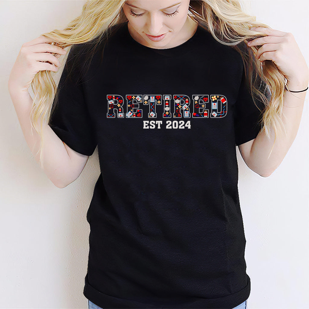 Krankenschwester im Ruhestand seit – Personalisiertes T-Shirt und Hoodie für Krankenschwestern
