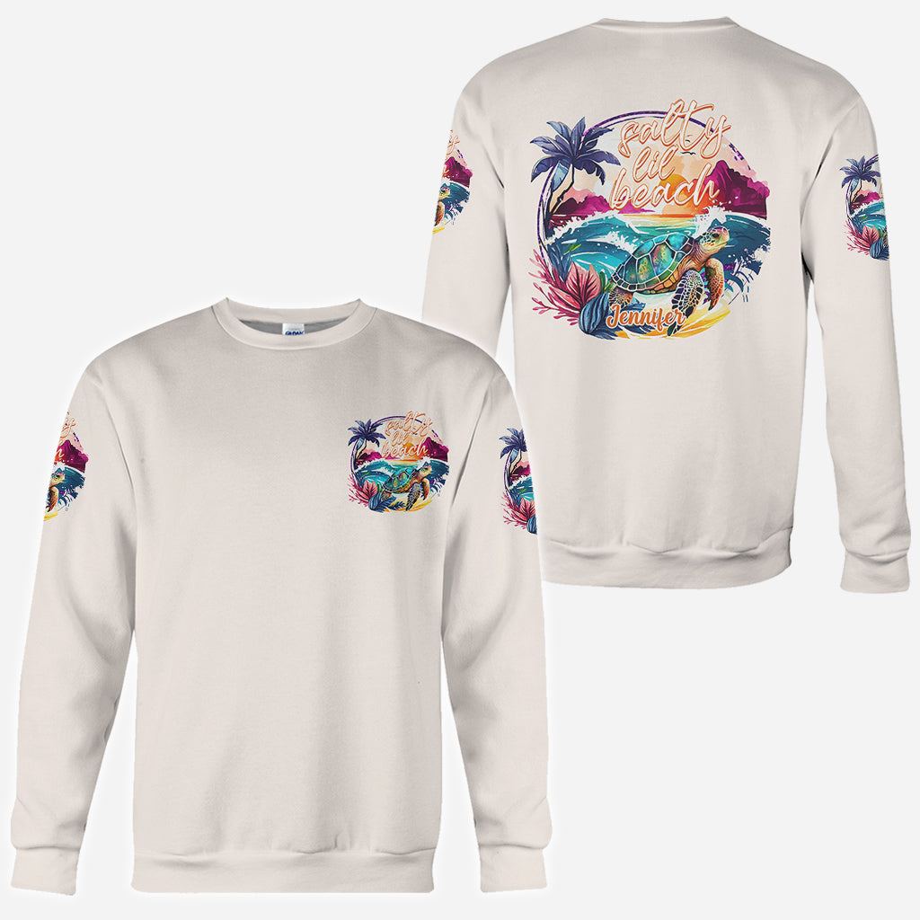 Salty Lil' Beach - Personalisiertes Schildkröten-Shirt