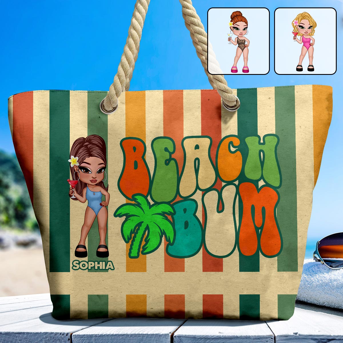 Beach Bum - Personalized Sea Lover Beach Bag