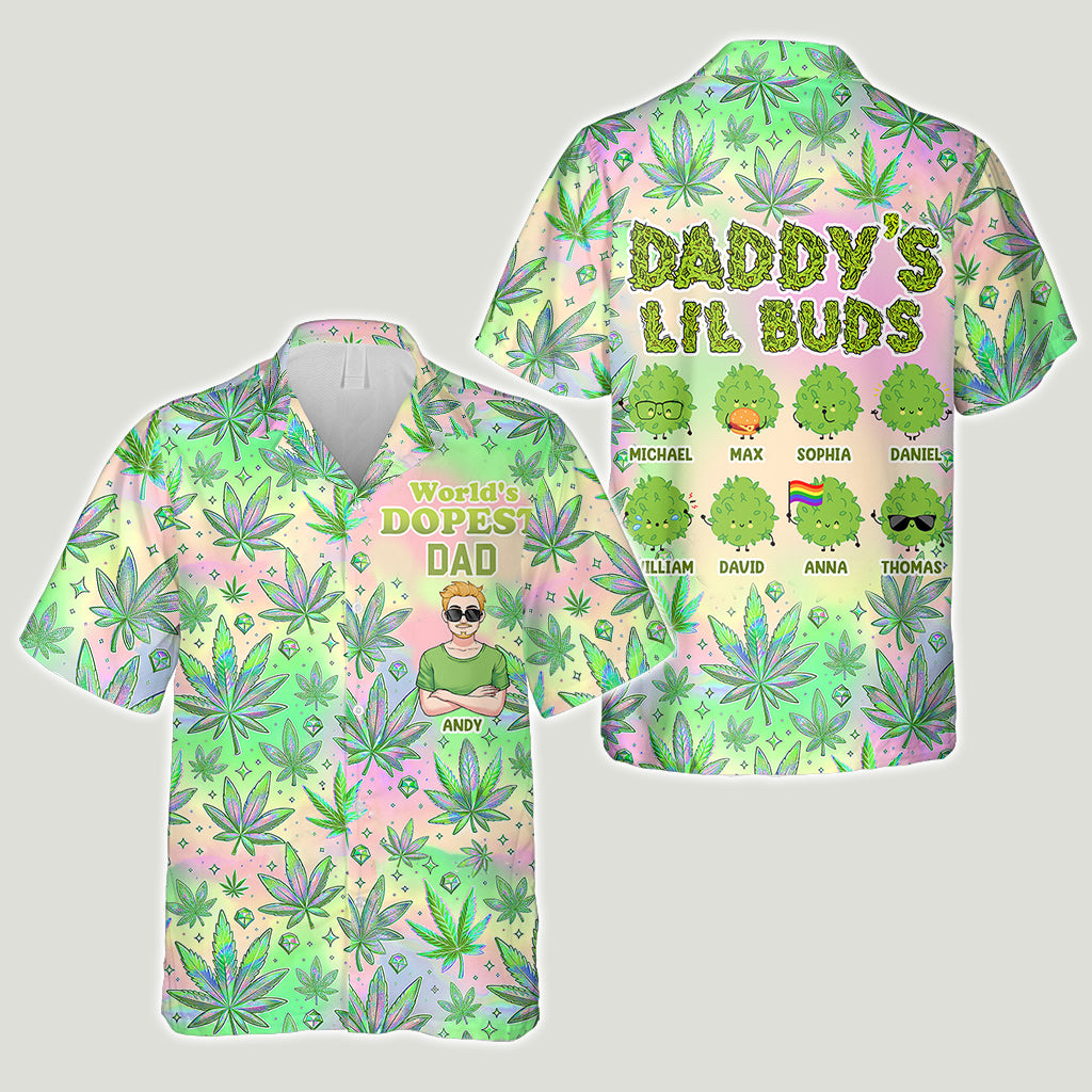Daddy's Little Buds - Personalized Weed Hawaiian Shirt