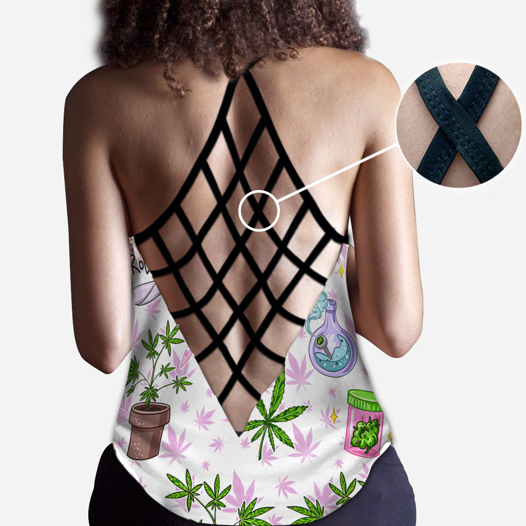 Puff Puff Pass – Personalisiertes Weed-Cross-Tanktop und Leggings