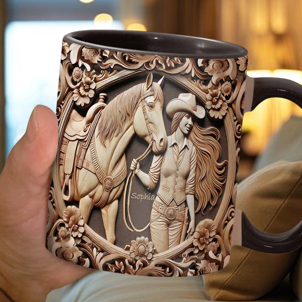 Ein Mädchen und ihr Pferd – Personalisierte Tasse mit Pferdemotiv