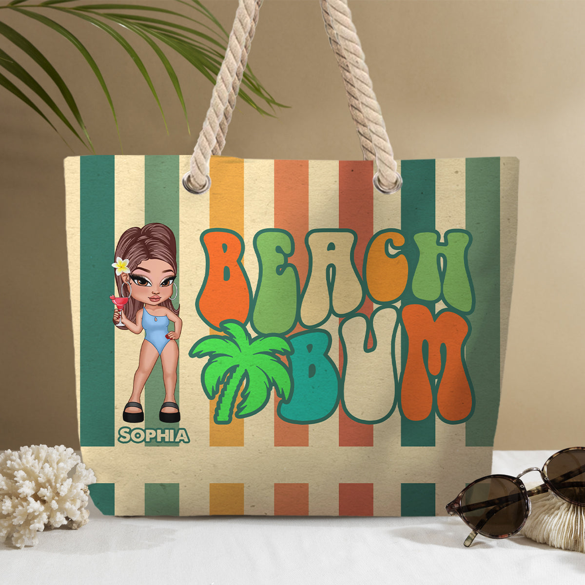 Beach Bum - Personalized Sea Lover Beach Bag