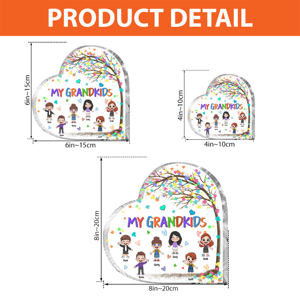 Meine Enkelkinder – Personalisierte, individuell geformte Acrylplakette für Oma