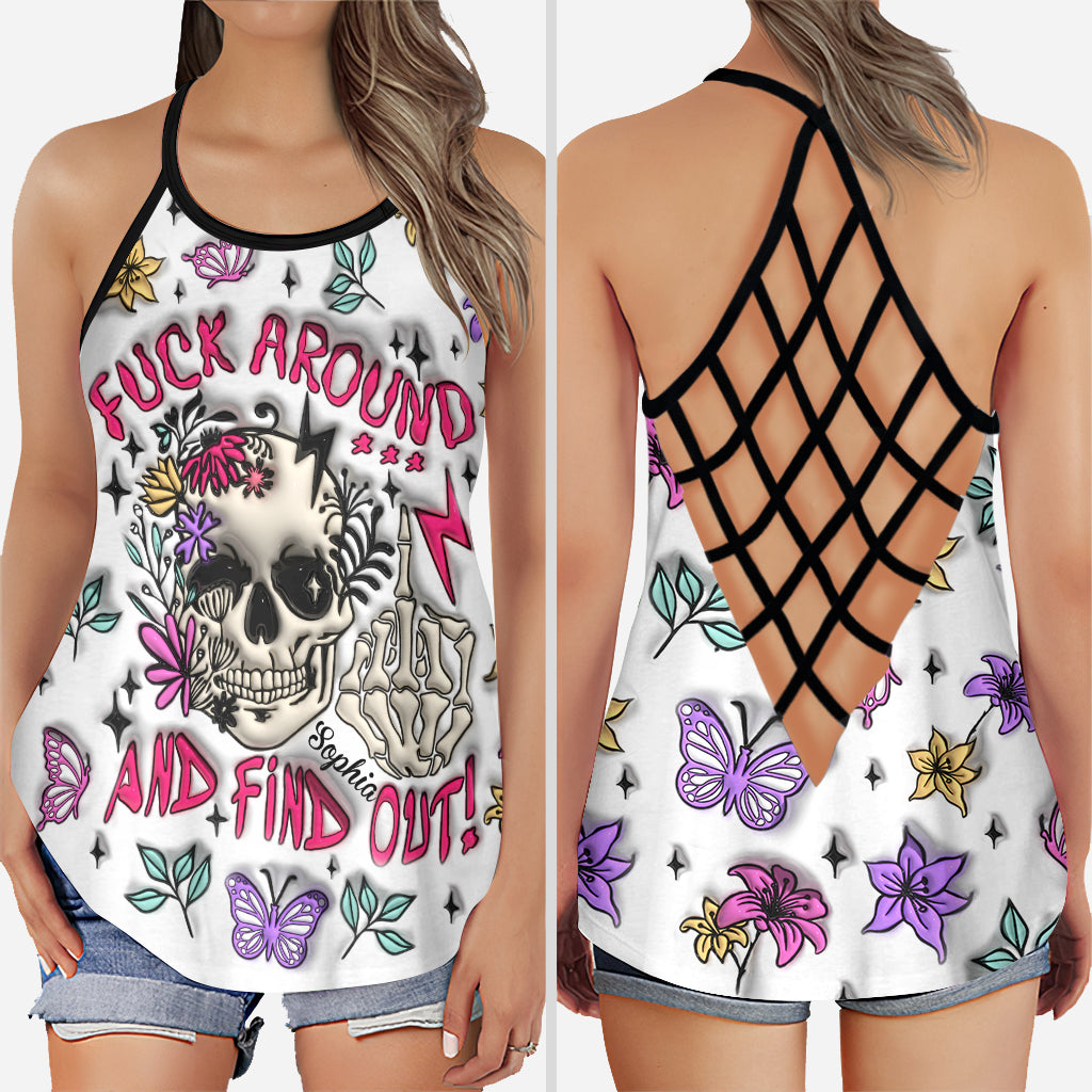 Verarsche es und finde es heraus – personalisiertes Totenkopf-Kreuz-Tanktop