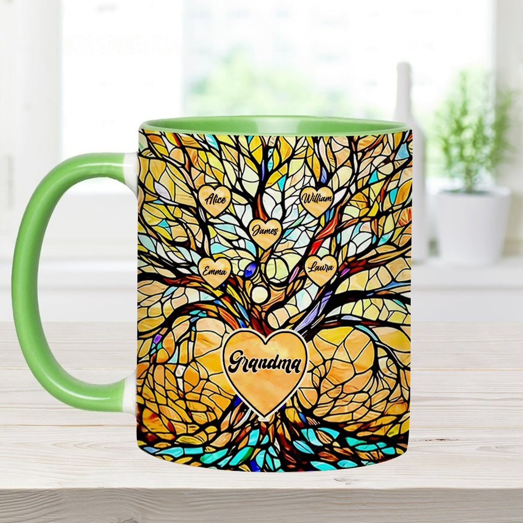 Unser Stammbaum – Personalisierte Tasse mit Oma-Motiv
