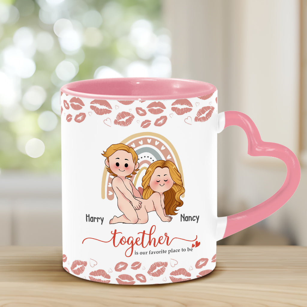 Ich liebe dich – Personalisierte Tasse mit Herzgriff für Paare