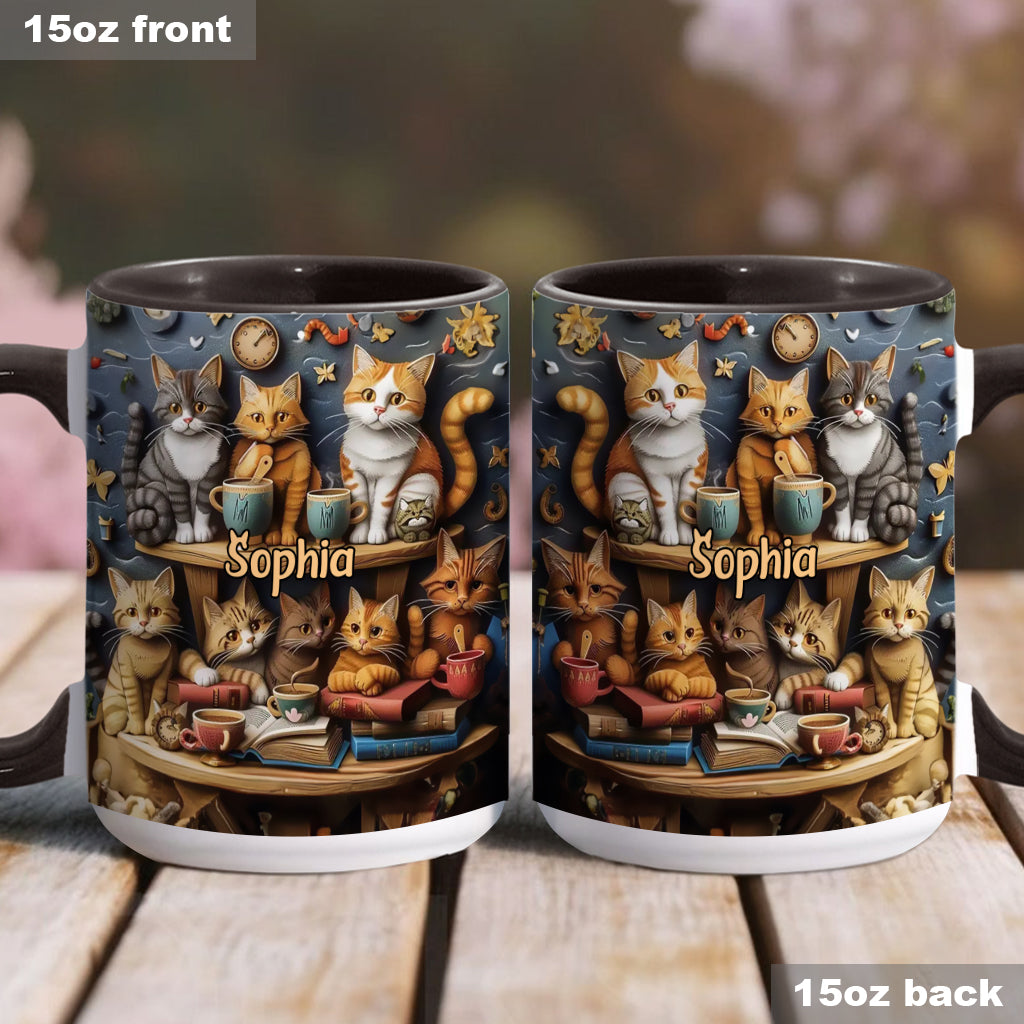 Einfach Katzen lieben – Personalisierte Tasse im Vintage-Stil mit Katzenmotiv