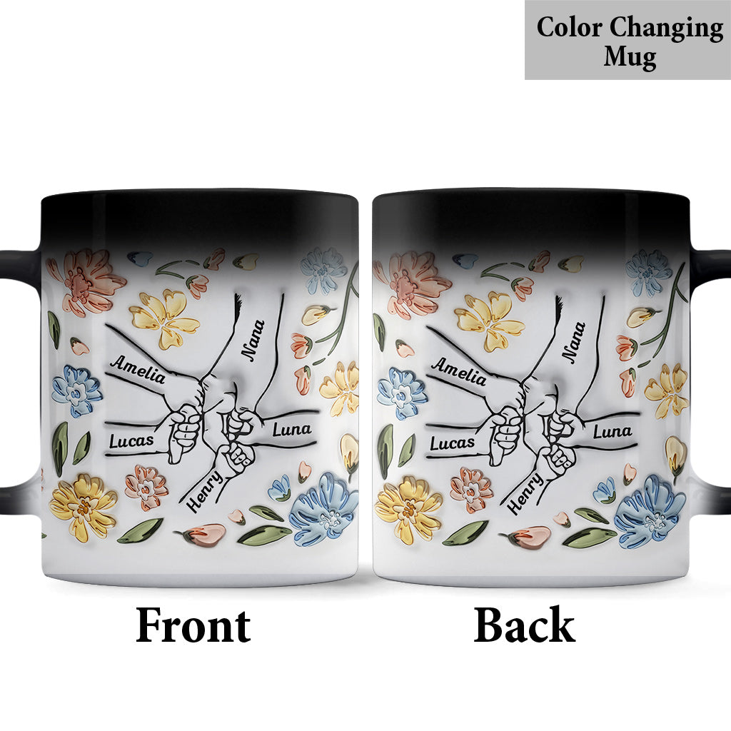 Mamas liebevolle Hände haltend - Personalisierte Muttertasse