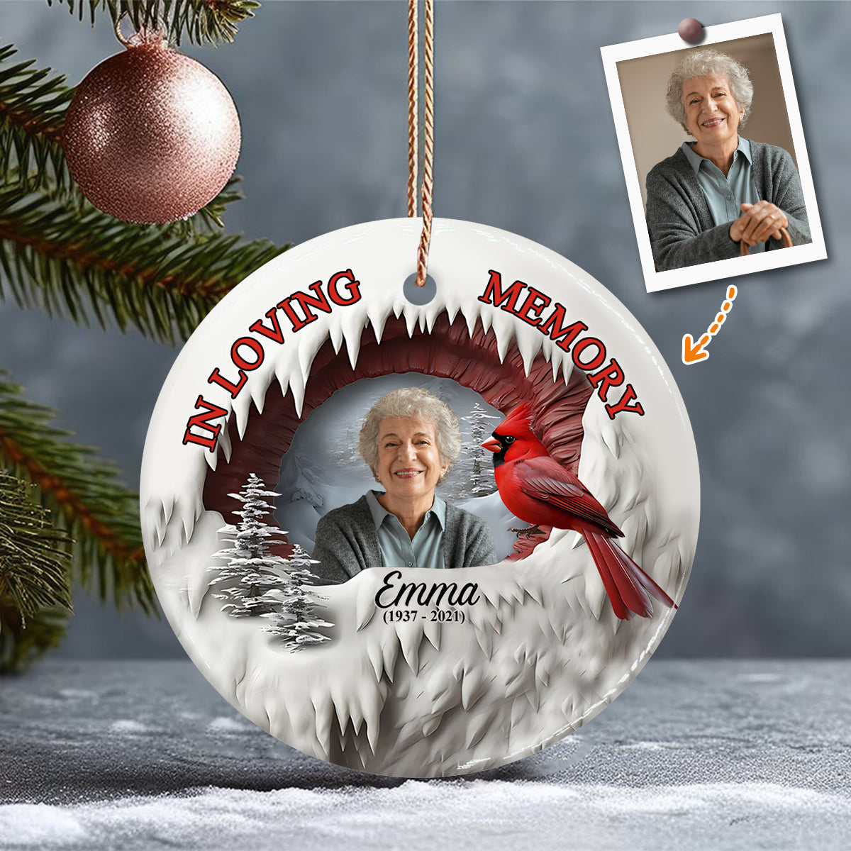 Für immer in meinem Herzen – Personalisierter Gedenk-Keramikkreis