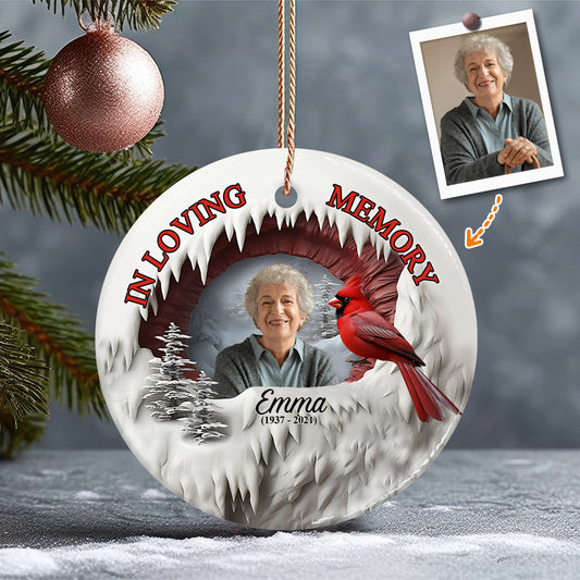 Always In My Heart - Personalized Memorial Ceramic Circle Ornament