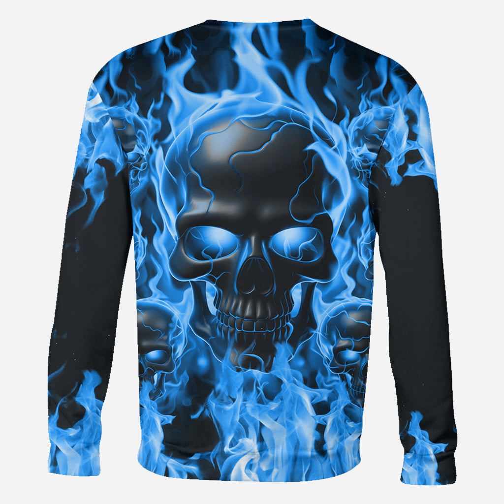 Geschmolzener Totenkopf in Flammen - Personalisiertes Totenkopf-Shirt