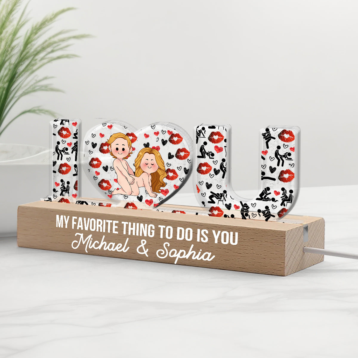 Du bist meine Lieblingsbeschäftigung – Personalisierte LED-Nachtleuchte für Paare