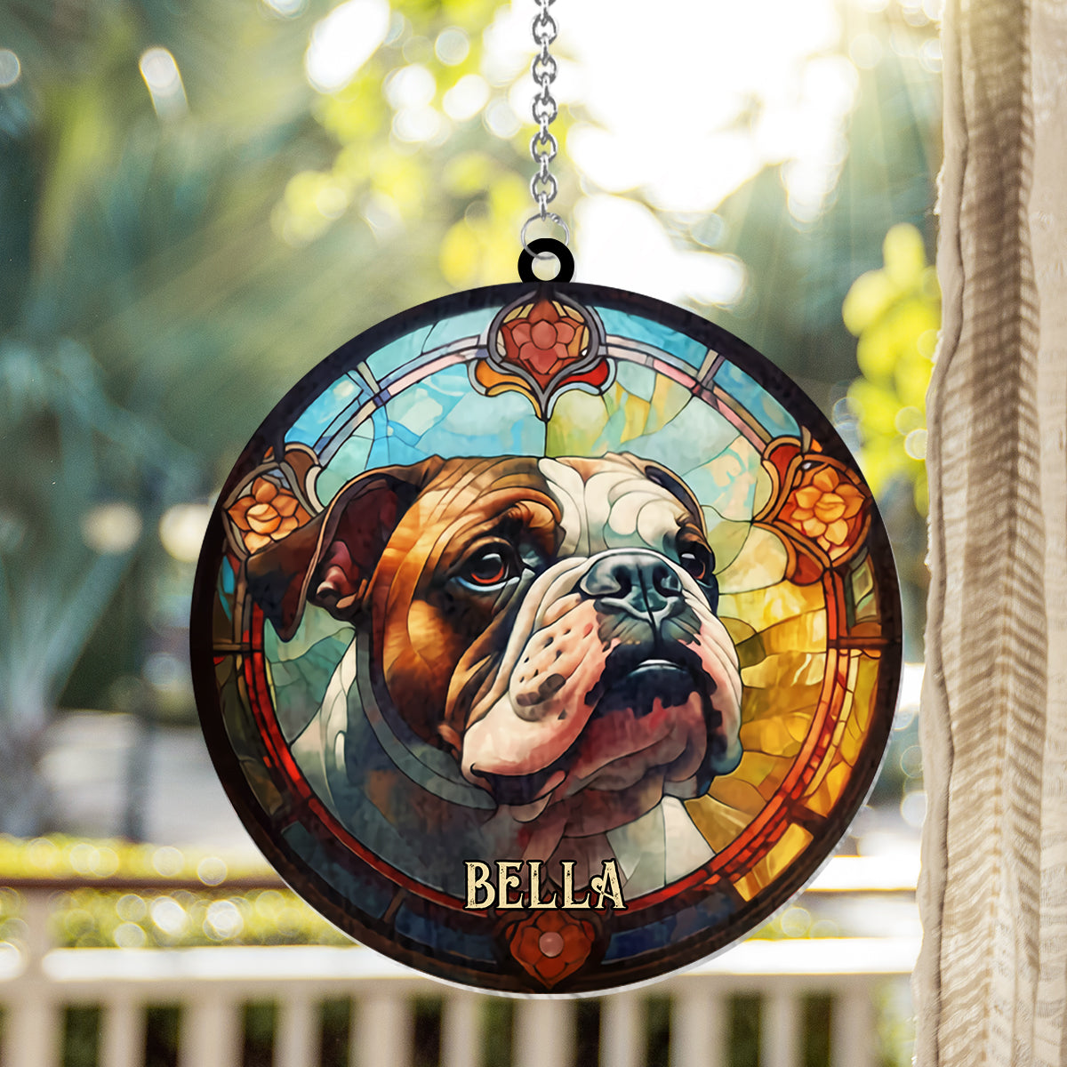 Ich liebe meinen Hund – Personalisierter Hunde-Fensterhänger als Sonnenfänger