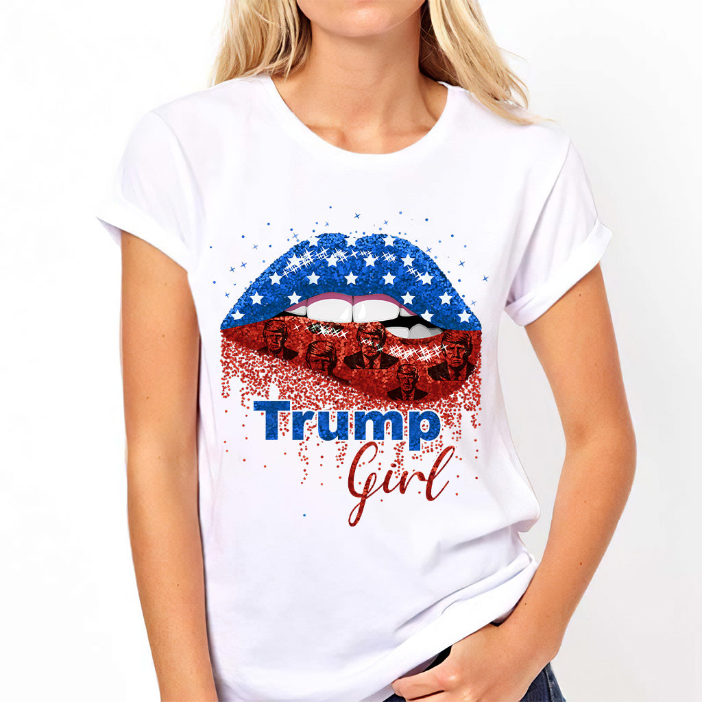 American Lips Trump Girl 2024 - T-shirt And Hoodie