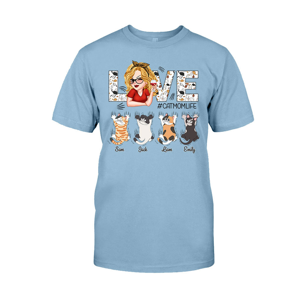 Liebe das Leben als Katzenmama – Personalisiertes Katzen-T-Shirt und Hoodie