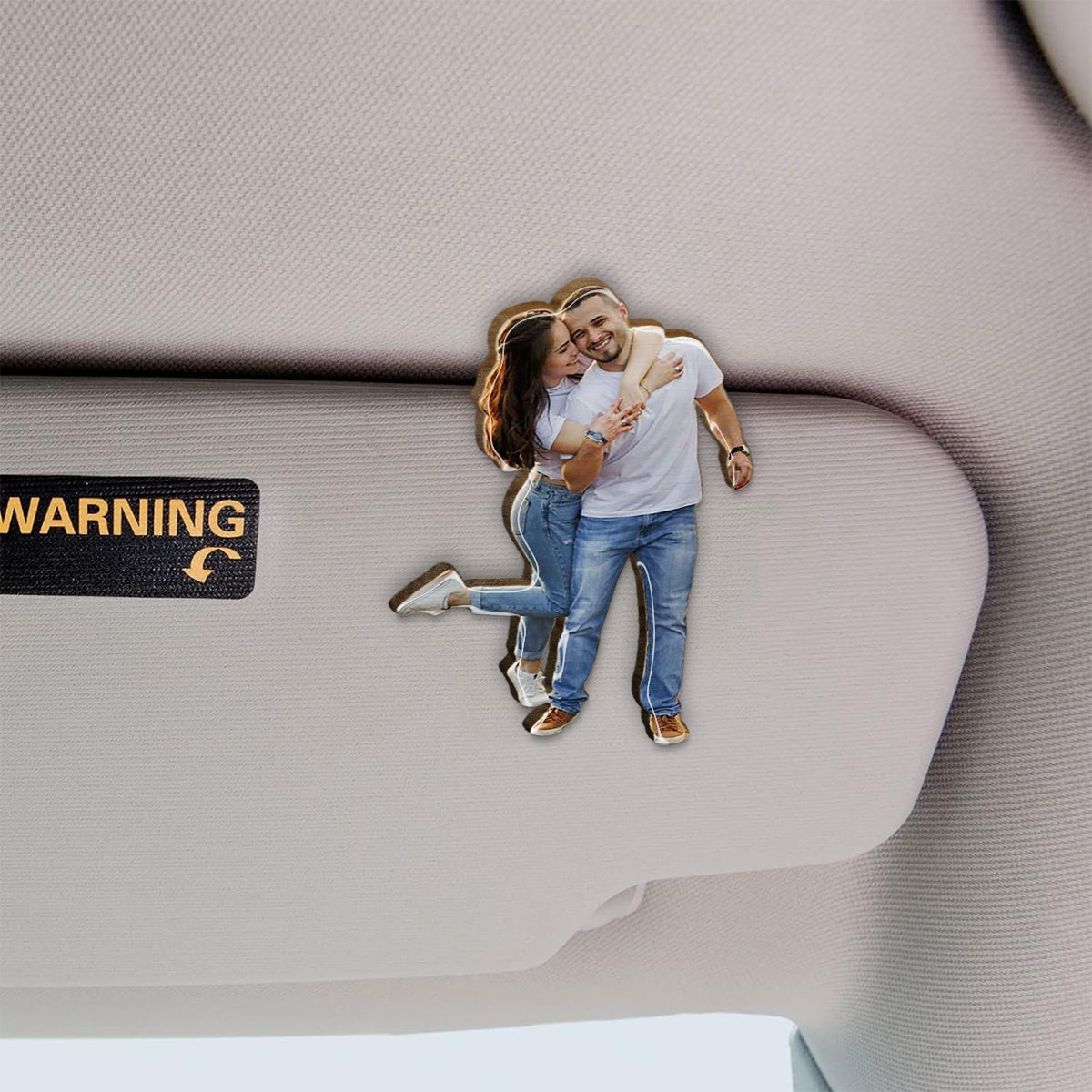 Ich liebe dich bis zum Mond und zurück – Personalisierter Auto-Sonnenblendenclip in Pärchenform