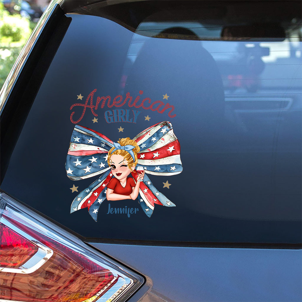 Coquette American Girl - Personalisierter Aufkleber zum Unabhängigkeitstag/4. Juli (Vollversion)