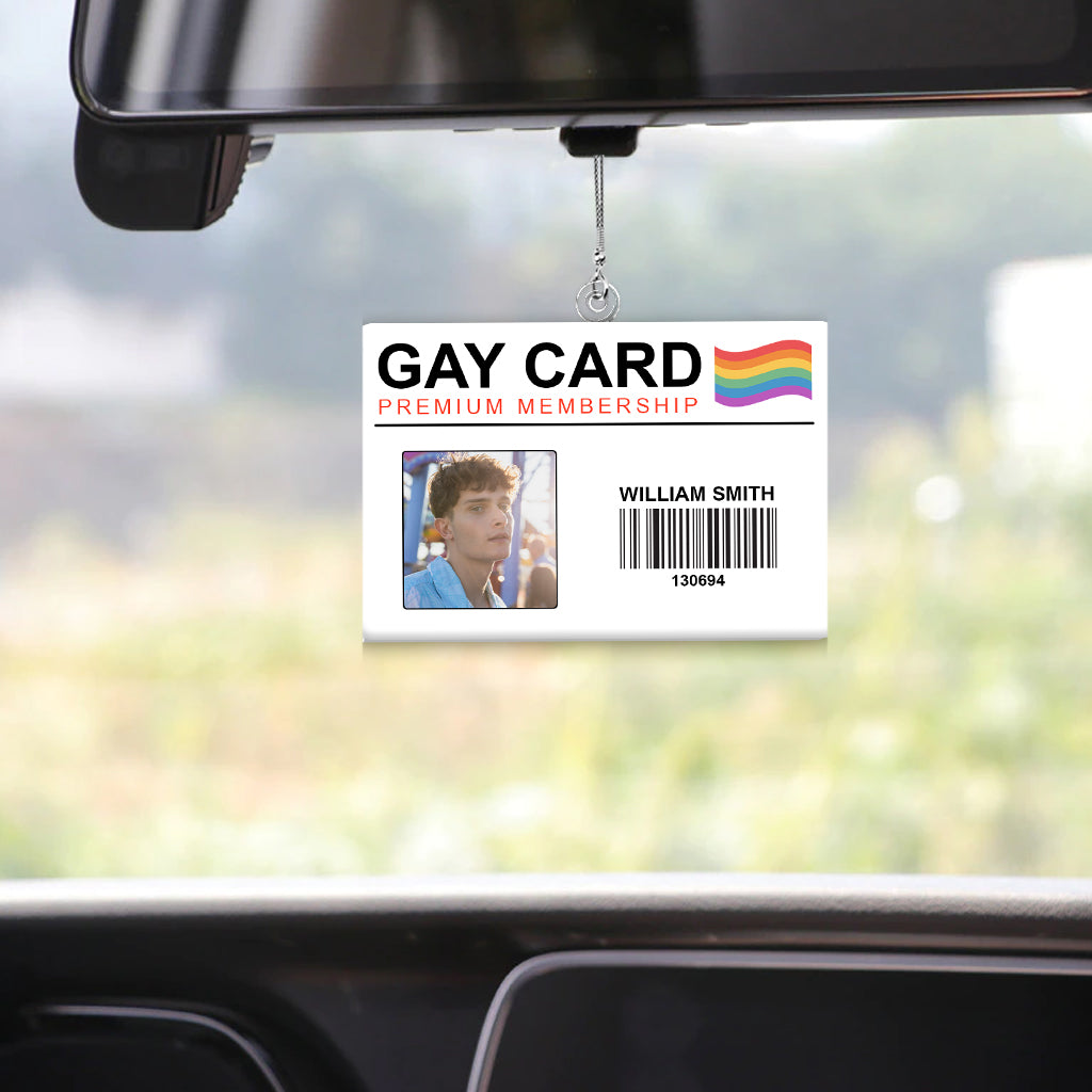 Premium Lifetime Membership Gay Card - Personalized LGBT Support Car Ornament