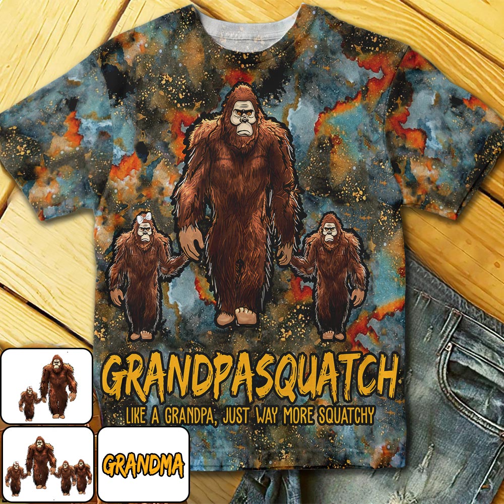 Grandpasquatch More Squatchy - Personalized Grandpa All Over Shirt