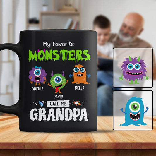 Meine Lieblingsmonster nennen mich Opa Papa - Personalisierte Opa-Tasse