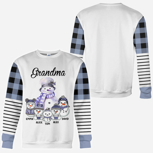 Oma-Schneemann - Personalisiertes Oma-Allover-Shirt