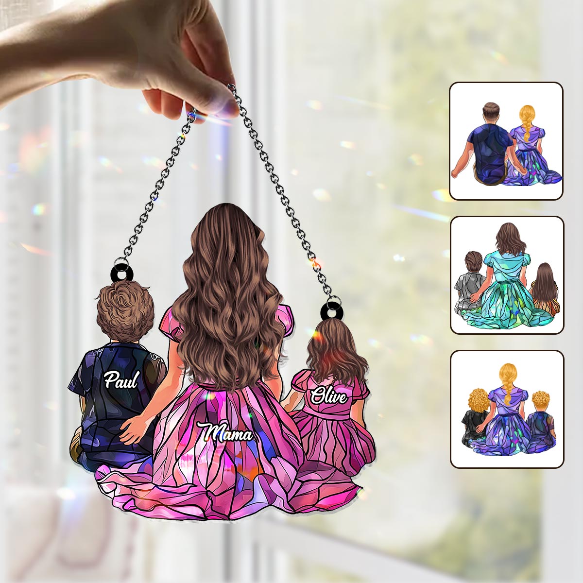 Family Gift - Personalized Family Window Hanging Suncatcher Ornament