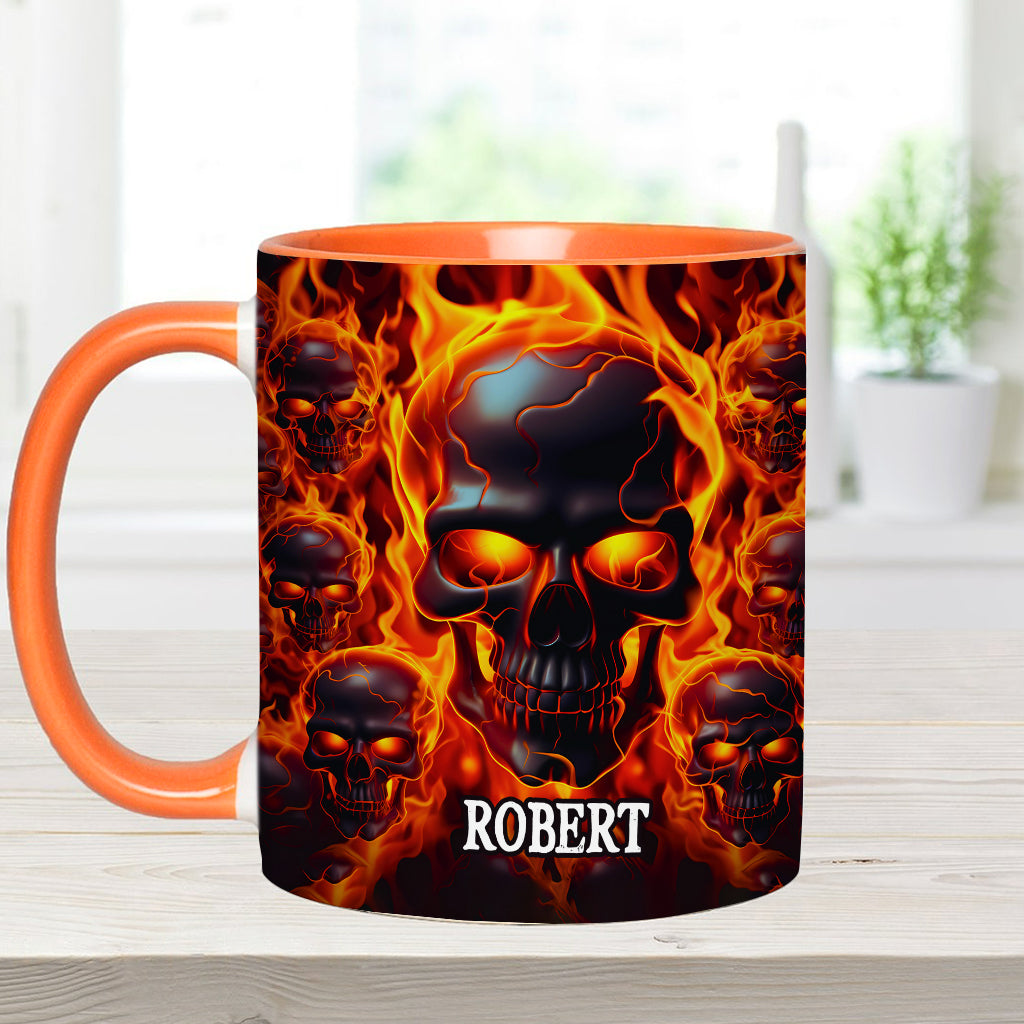 Brennender Totenkopf – Personalisierte Tasse mit Totenkopf-Akzent