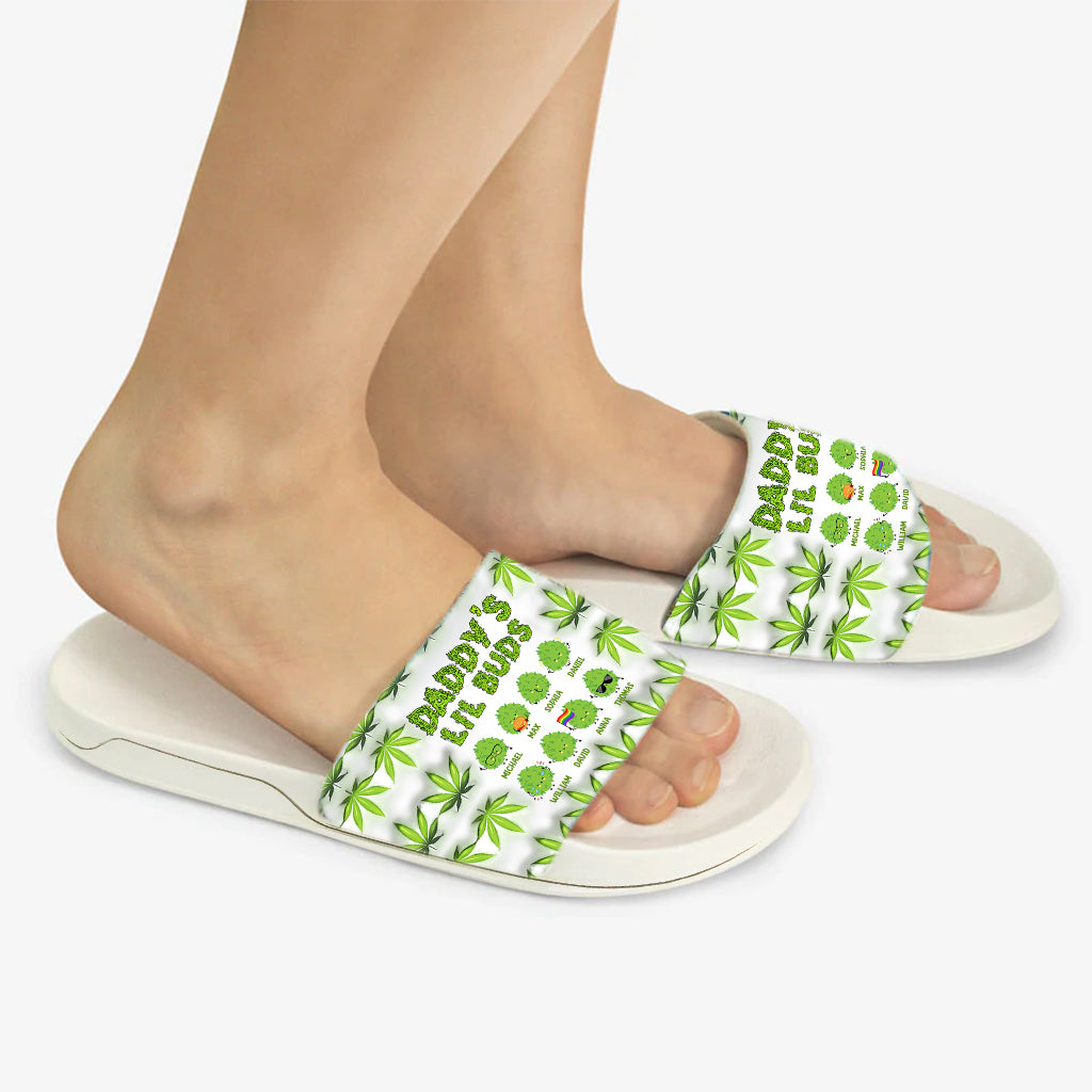 Daddy's Lil Buds – Personalisierte Weed-Sandalen (beliebiger Titel)