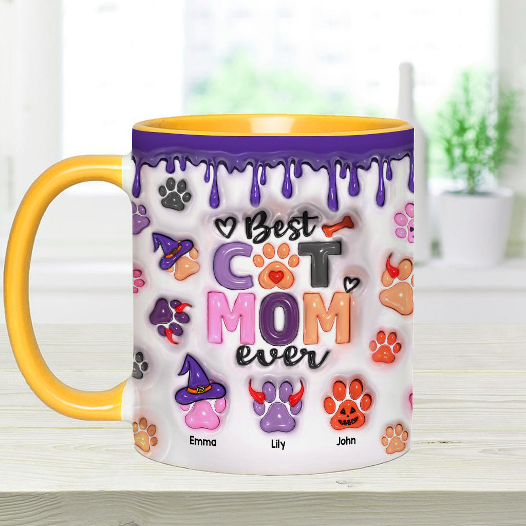 Best Dog Mom Cat Mom Dog Dad Cat Dad Ever - Personalized Dog Accent Mug