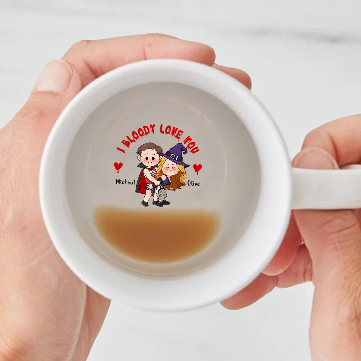 Ich bin verdammt mit dir - Personalisierte Tasse für Paare mit versteckter Botschaft