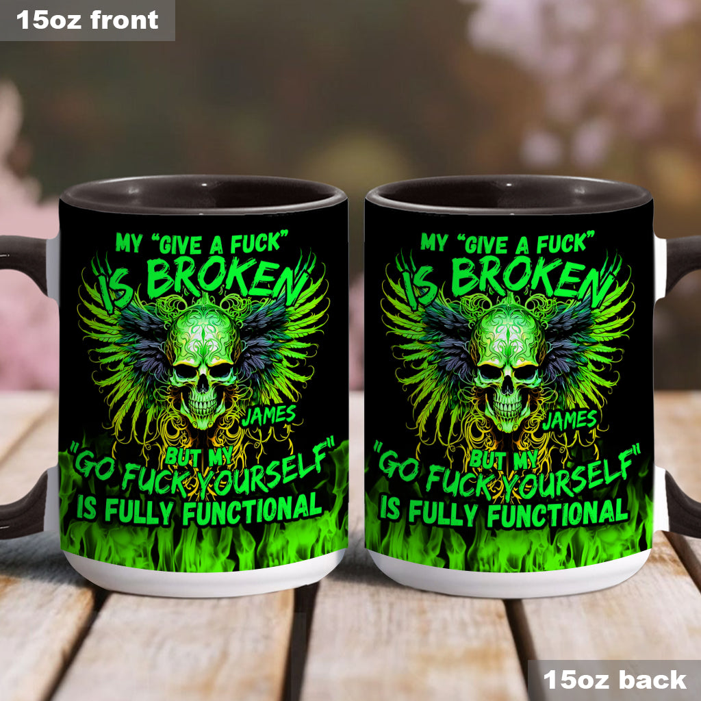 Meine "Scheiß drauf"-Tasse ist kaputt, aber meine "Leck mich am Arsch"-Tasse funktioniert einwandfrei – personalisierte Tasse mit Totenkopf-Akzent