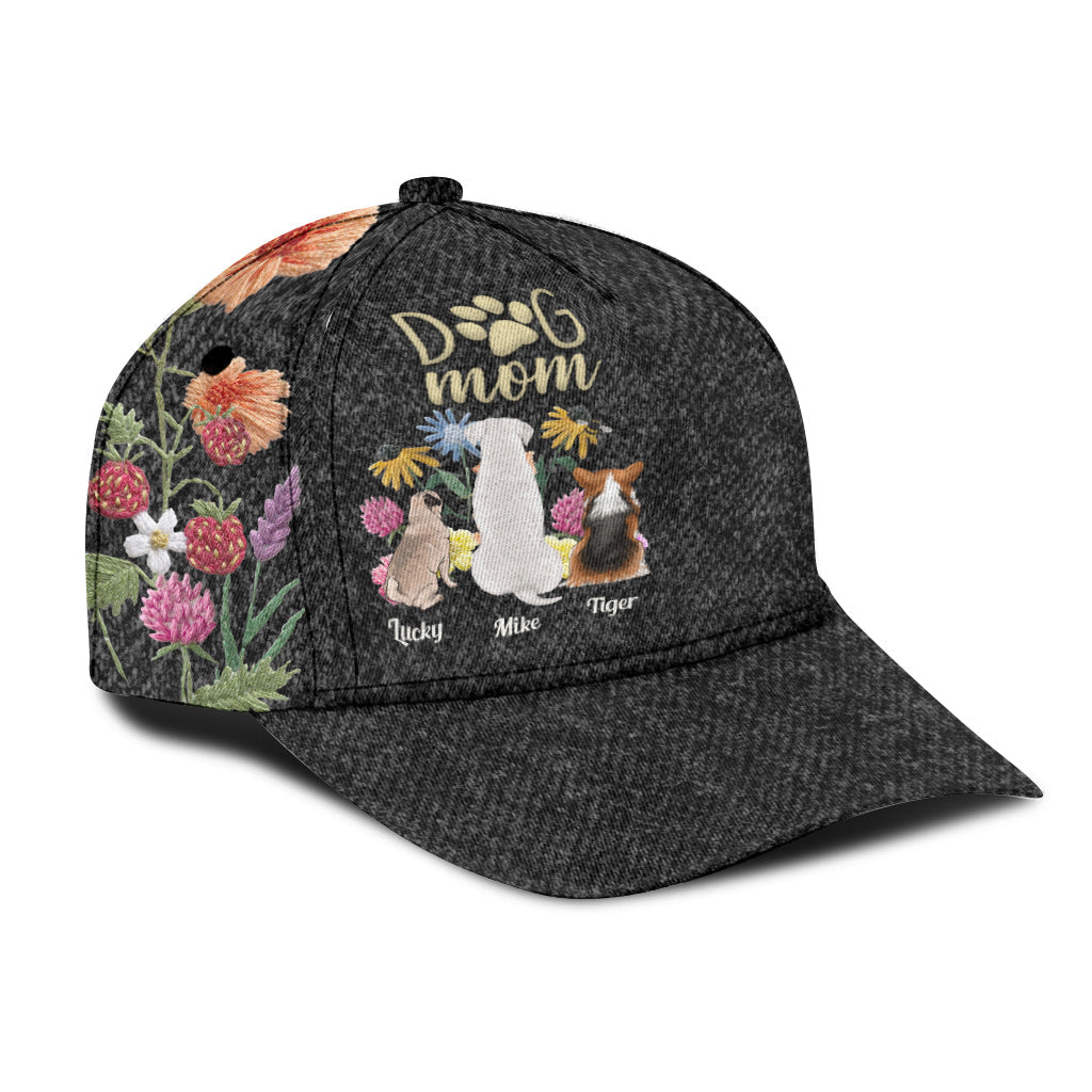 Dog Mom Cat Mom Fur Mom Wild Flowers - Personalized Dog Classic Cap