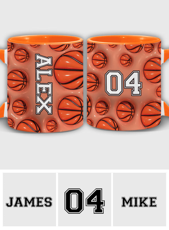 Personalisierte Tasse mit Basketballmotiv für Basketballfans