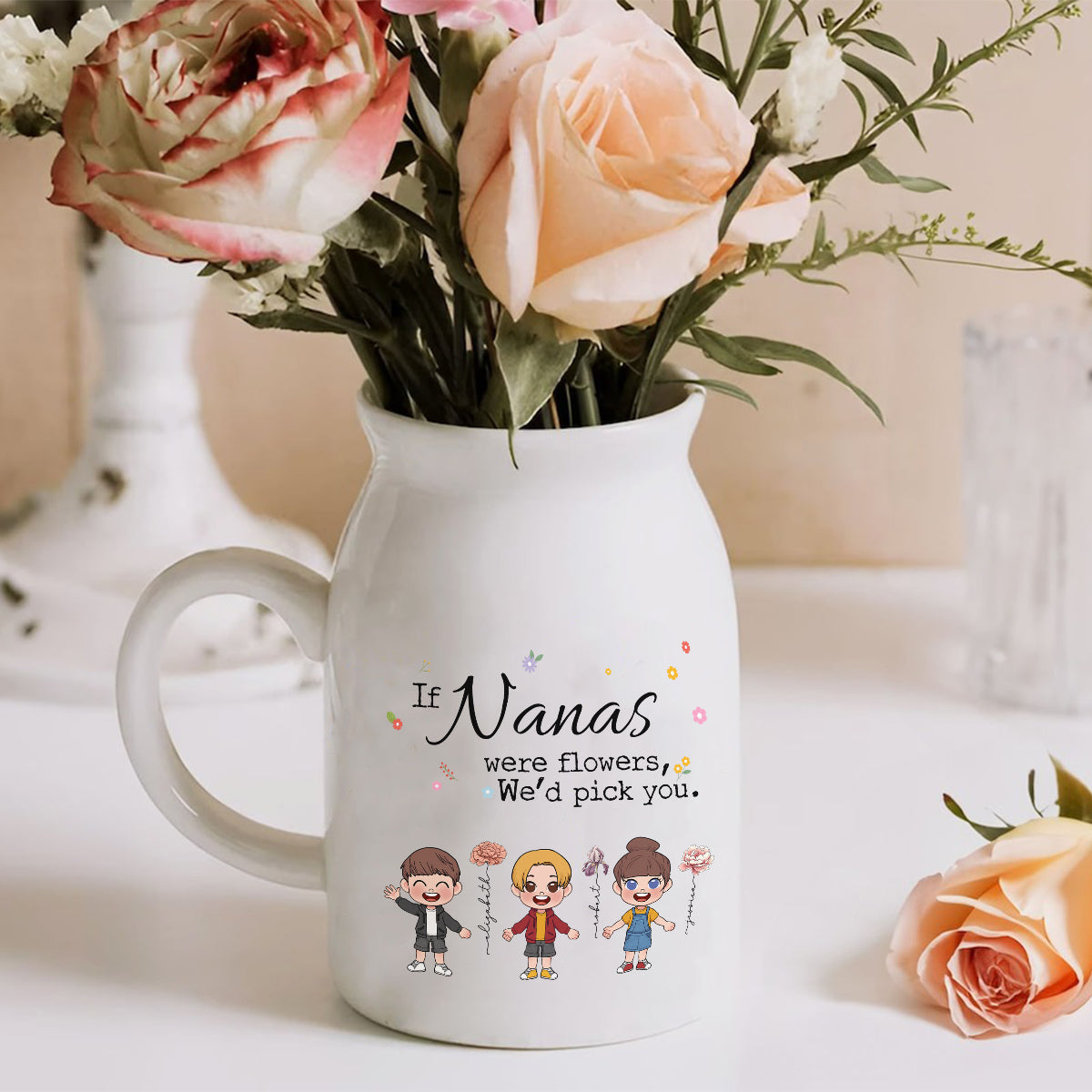 Wenn Oma eine Blume wäre – Personalisierte Keramikvase für Oma