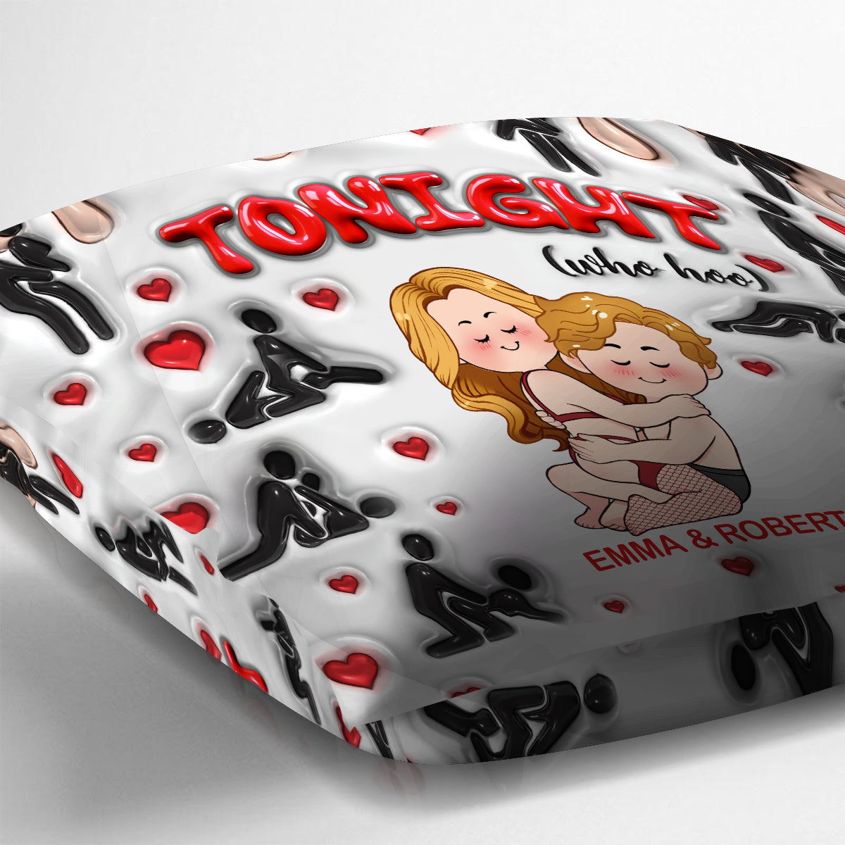 Heute Abend Who Hoo - Personalisiertes Pärchen-Zierkissen