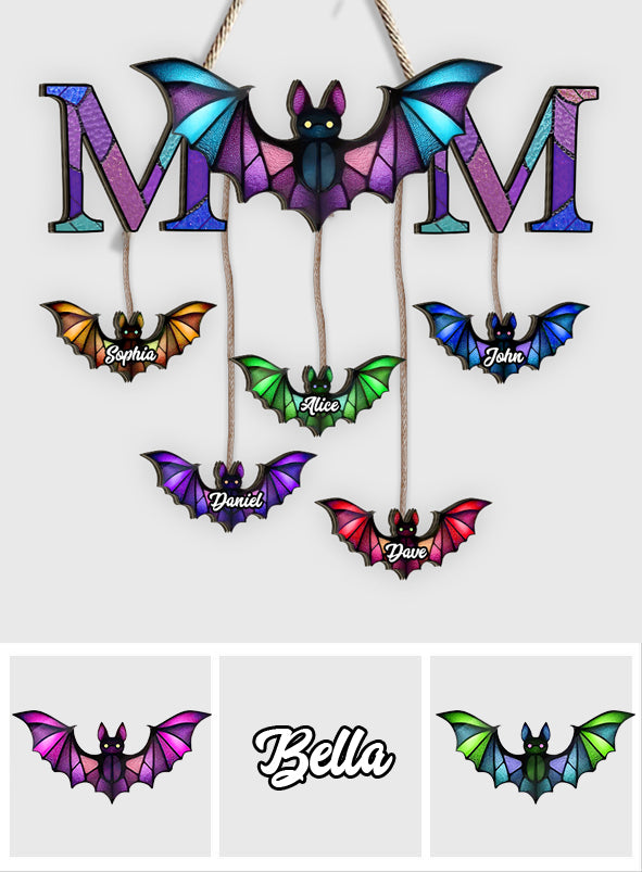 Halloween Bat Crew - Personalisiertes Mutter-Palettenholzschild