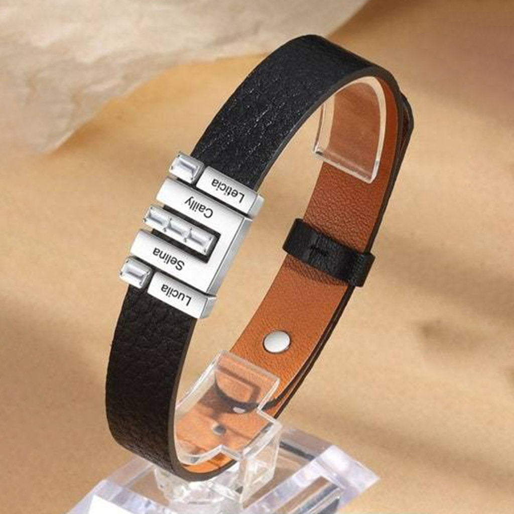 Papa-Armband mit Anhängern – Personalisiertes Herrenarmband mit Anhängern