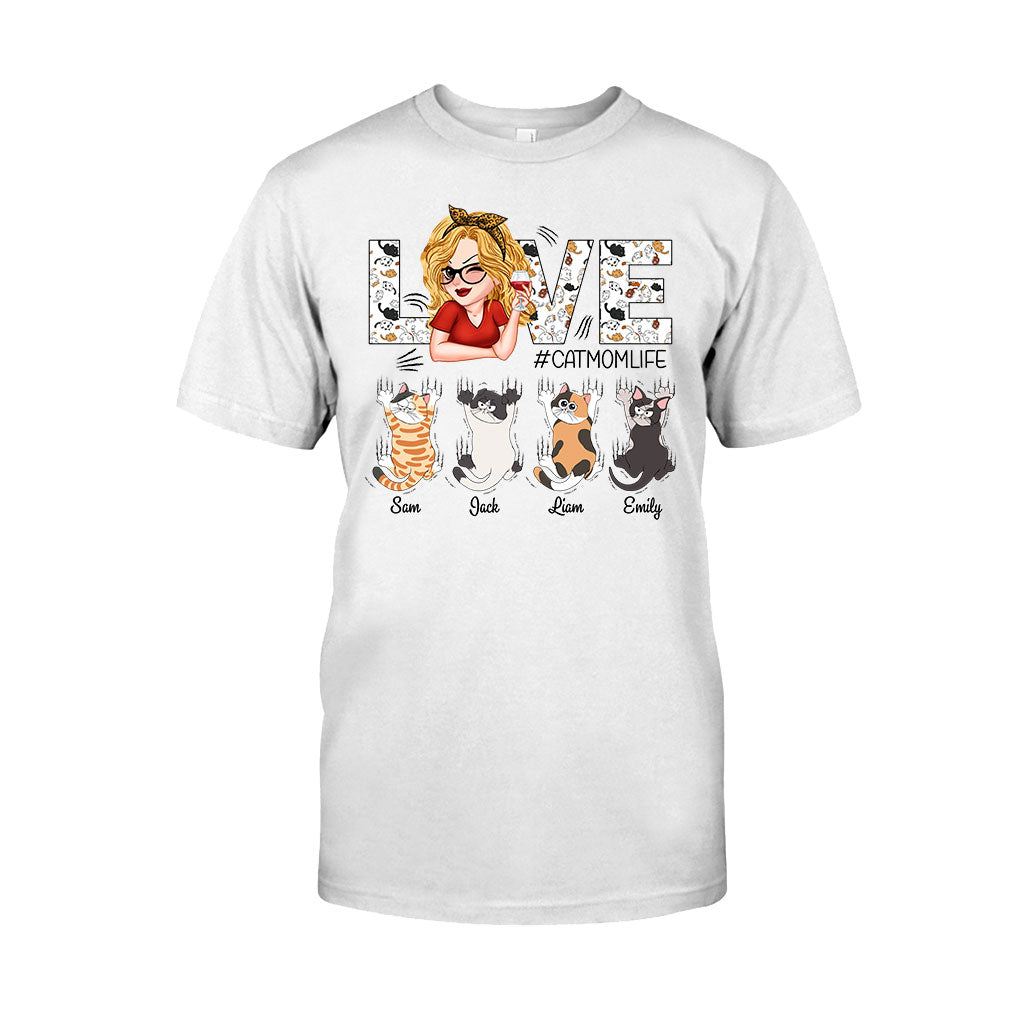 Liebe das Leben als Katzenmama – Personalisiertes Katzen-T-Shirt und Hoodie
