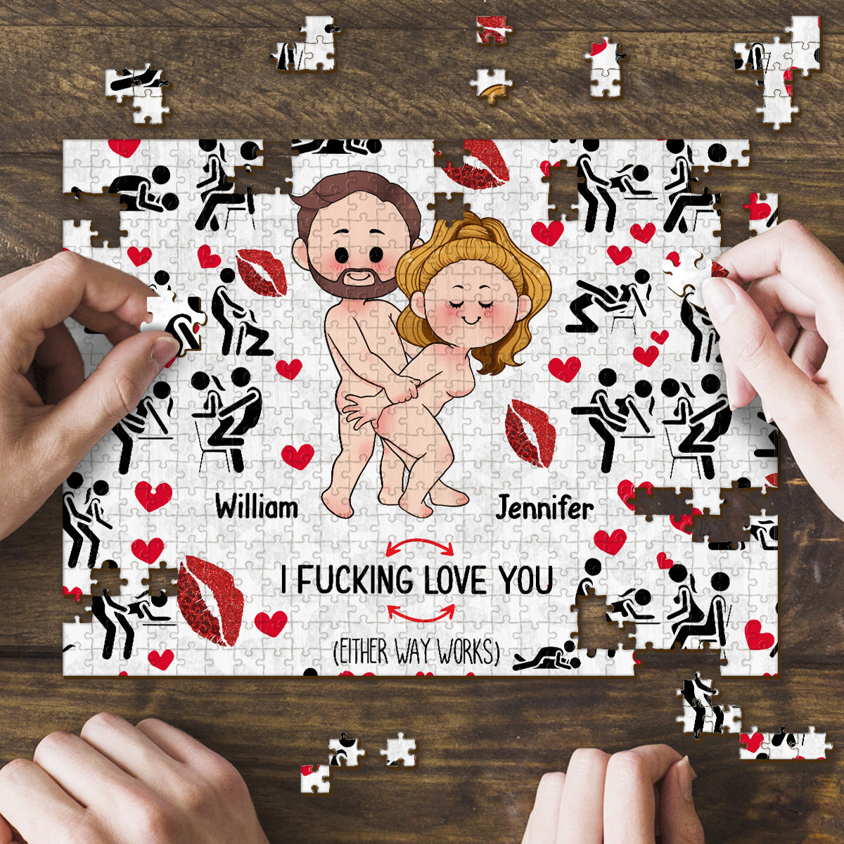 Ich liebe dich – personalisiertes Pärchen-Puzzle