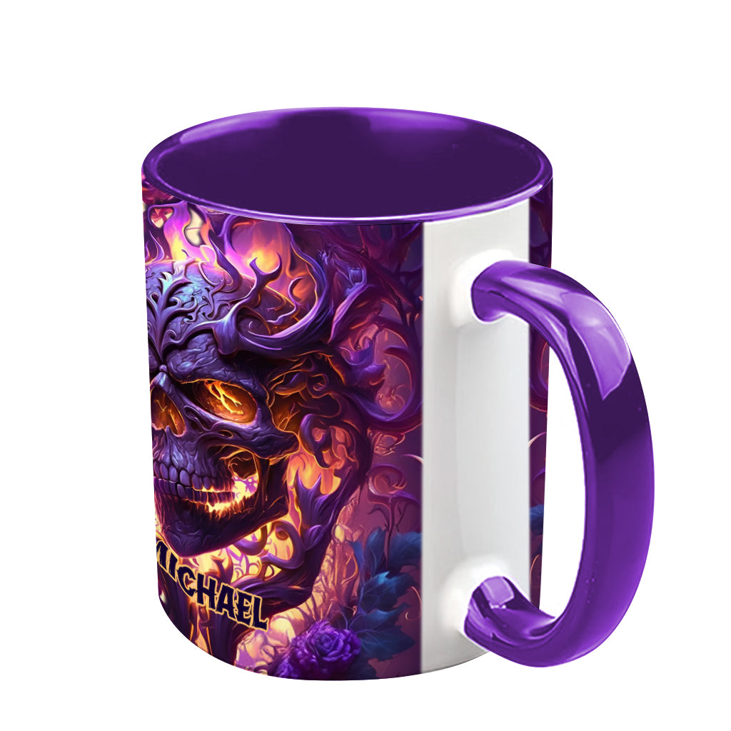 Feuer und Wut – Personalisierte Tasse mit Totenkopf-Akzent