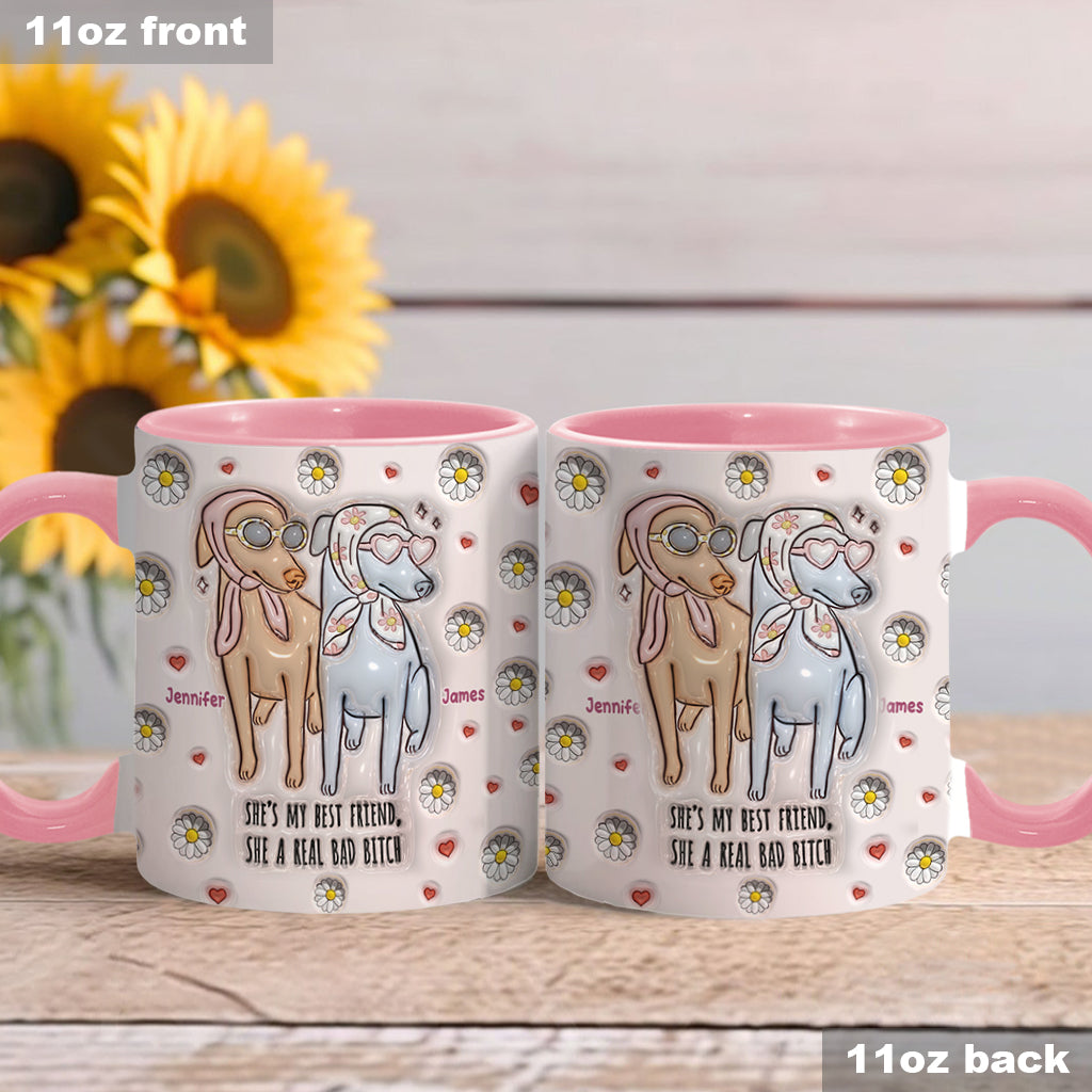 She's My Best Friend - Personalized Bestie Accent Mug
