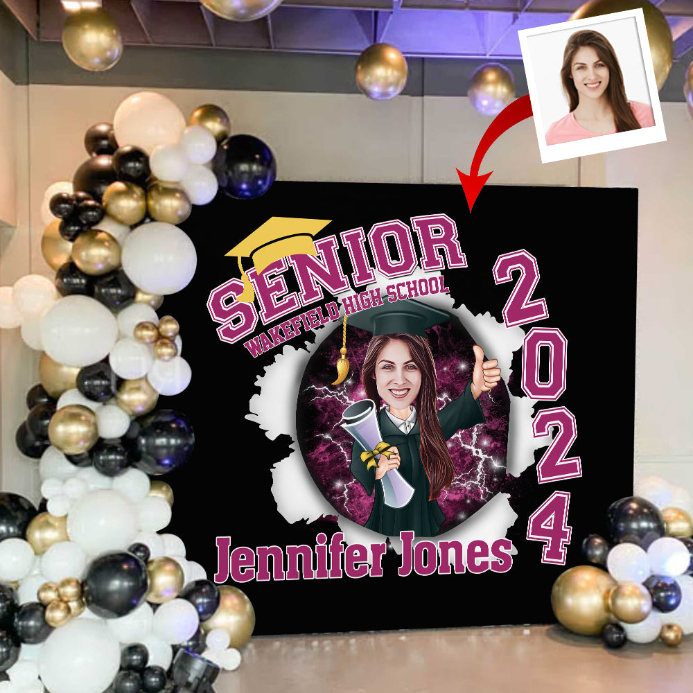 Senior Class Of 2024 Torn Pattern - Personalized Graduation Wall Tapestry