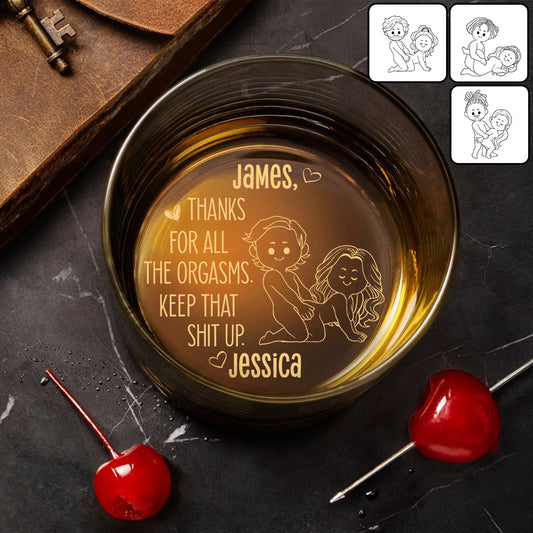 Danke für den Orgasmus – Personalisiertes Whiskyglas für Paare mit Gravur
