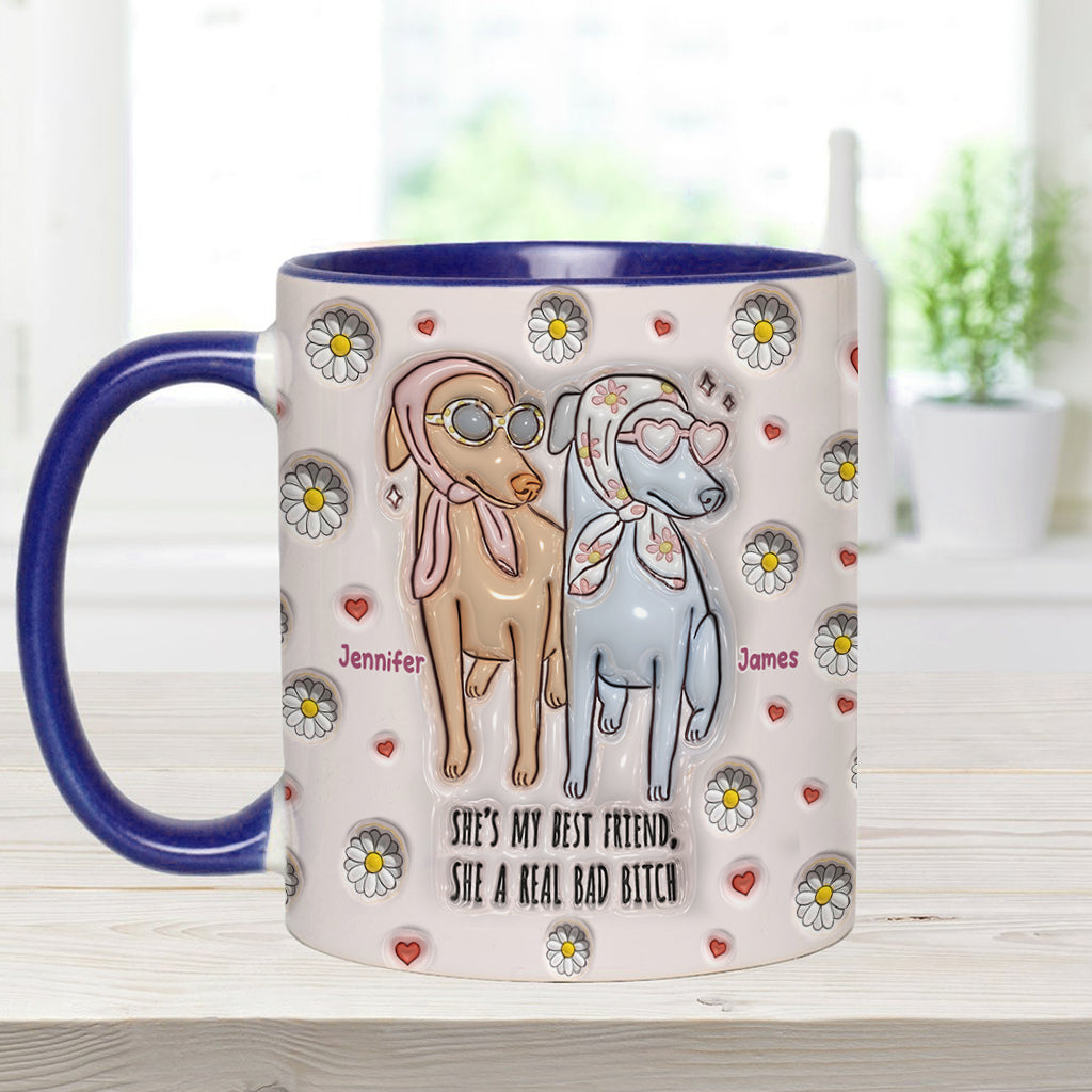 She's My Best Friend - Personalized Bestie Accent Mug