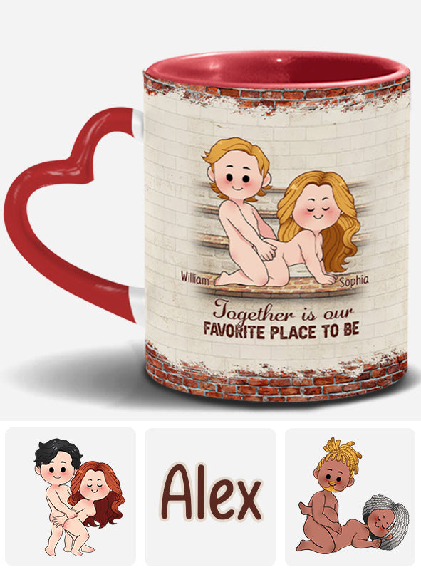 Ich liebe dich – Personalisierte Tasse mit Herzgriff für Paare