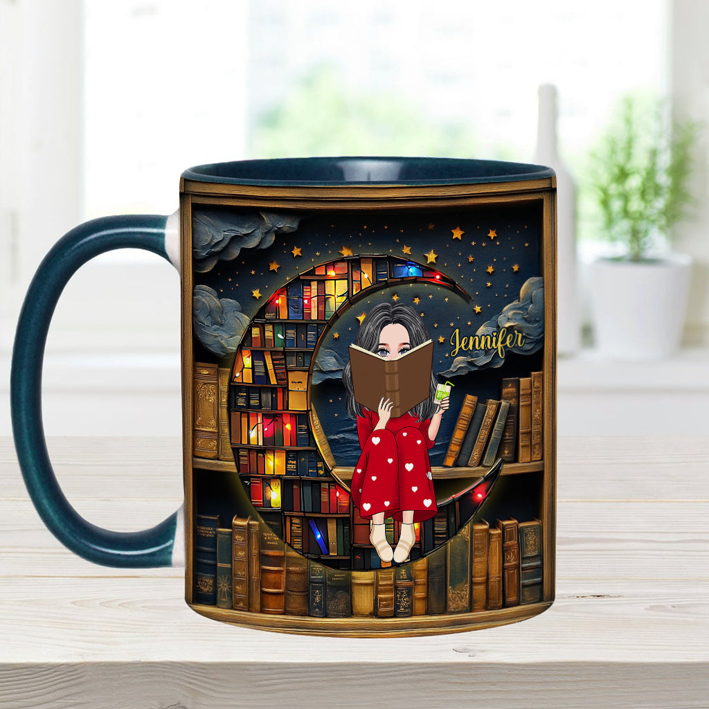Einfach ein Mädchen, das Bücher liebt – personalisierte Tasse mit Buchmotiv