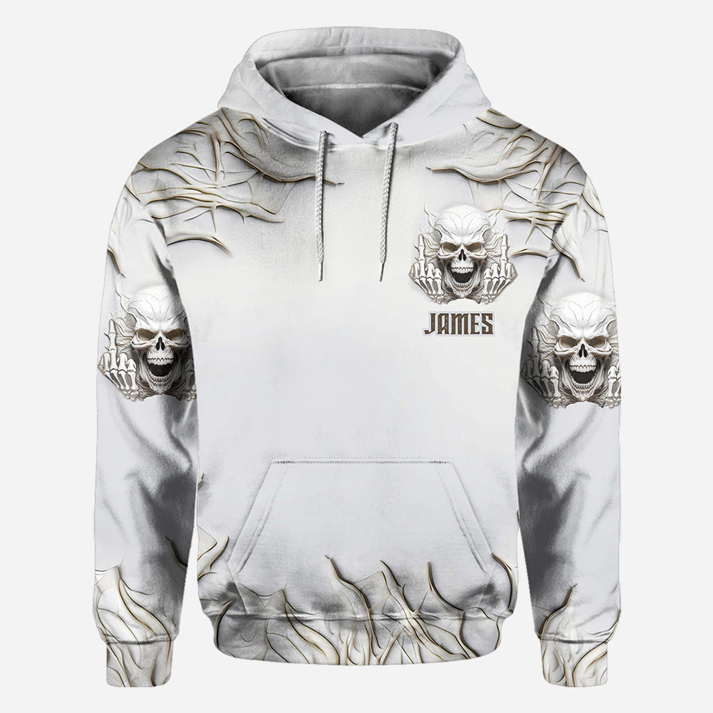 Sarkasmus Weißer Totenkopf - Personalisiertes Totenkopf-Shirt